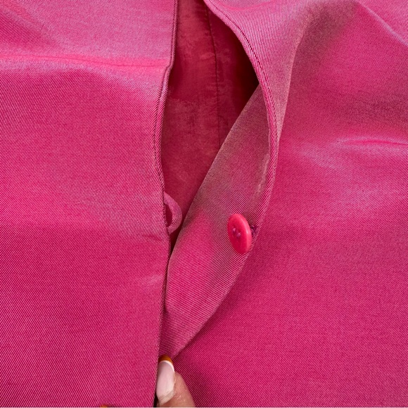 Giorgio Armani Vintage Pink Open Blazer Cotton Silk Blends Size 14 - Picture 10 of 11